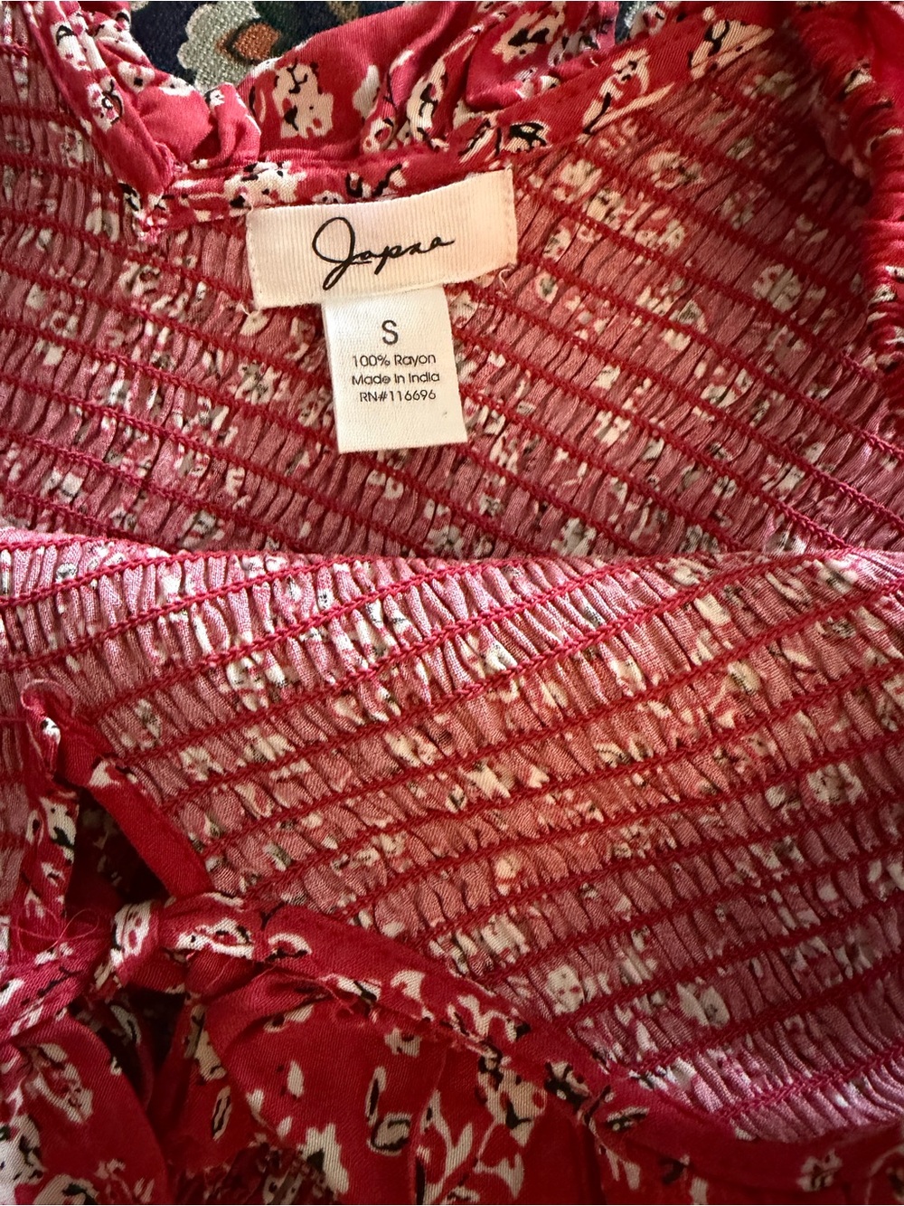 Japna Red Floral Mini Dress - Picture 2 of 2